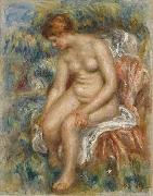 Pierre-Auguste Renoir Seated Bather Drying Her Leg, oil painting